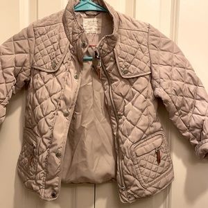 Tan jacket comfy and warm with zipper and bottoms